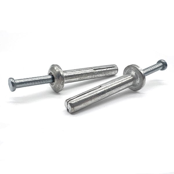 1/4inx2in Mushroom Head Hammer Drive Anchors Zinc